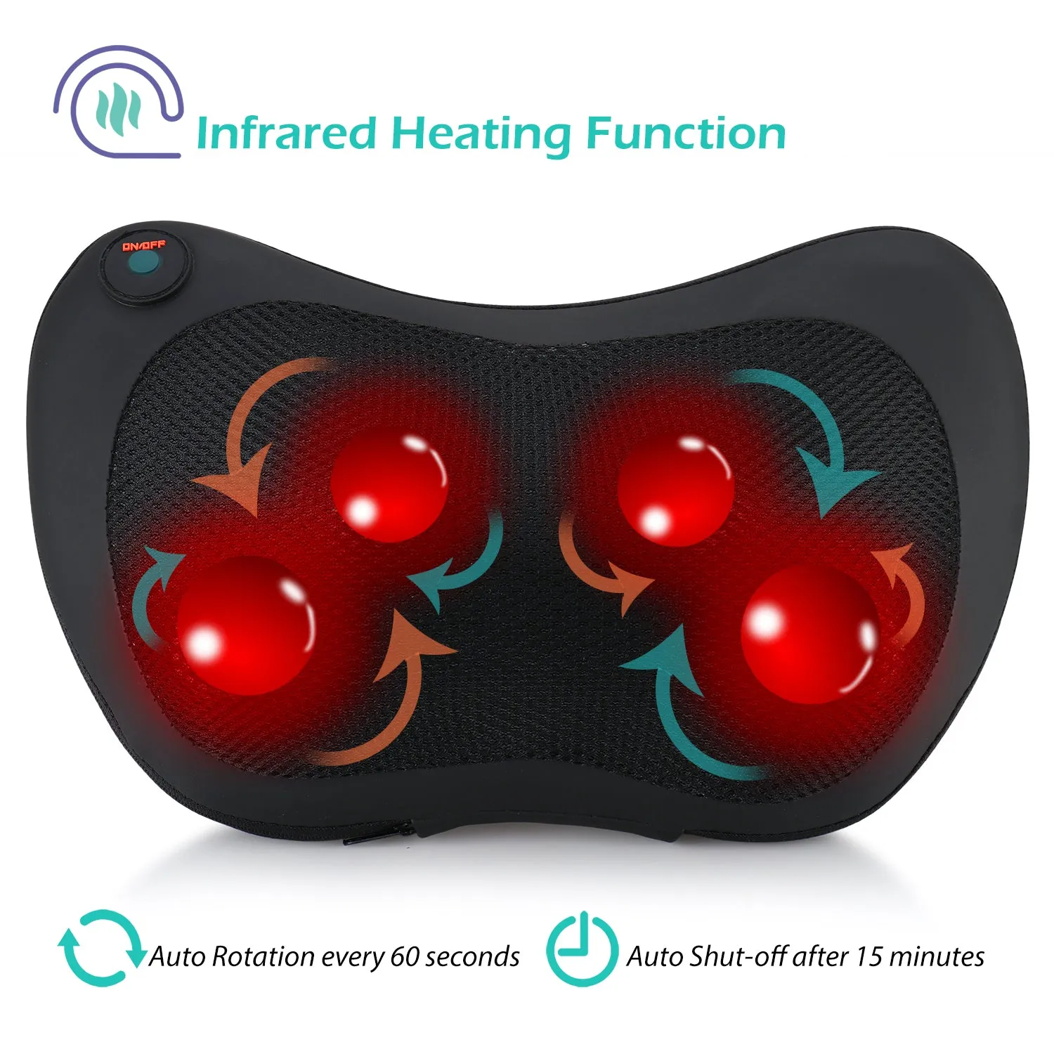 Ergonomic Heated Pillow Massager