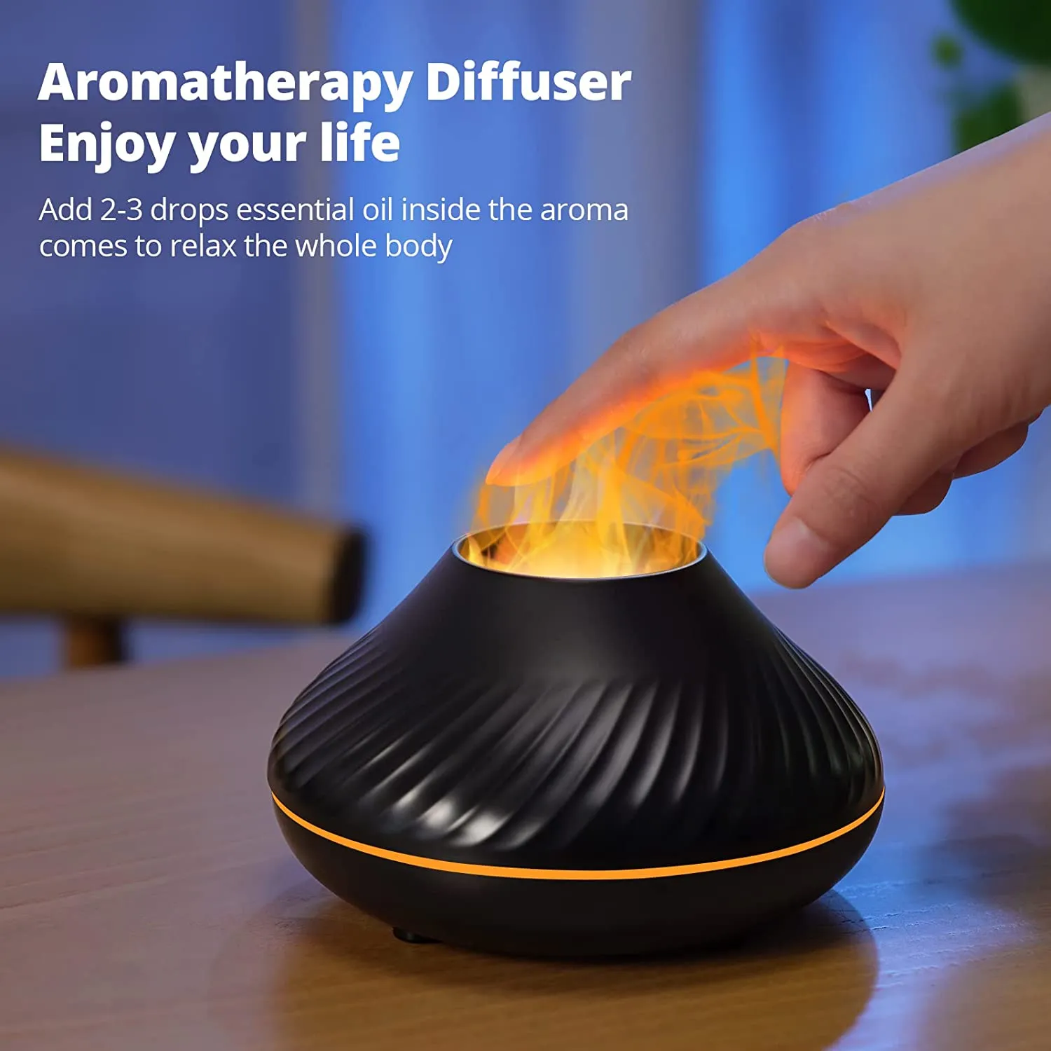 Flame Effect Air Humidifier 7 Colors Changing LED