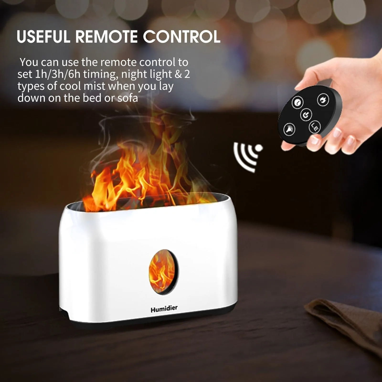 Flame Mist Humidifier with Remote Control (200ml)