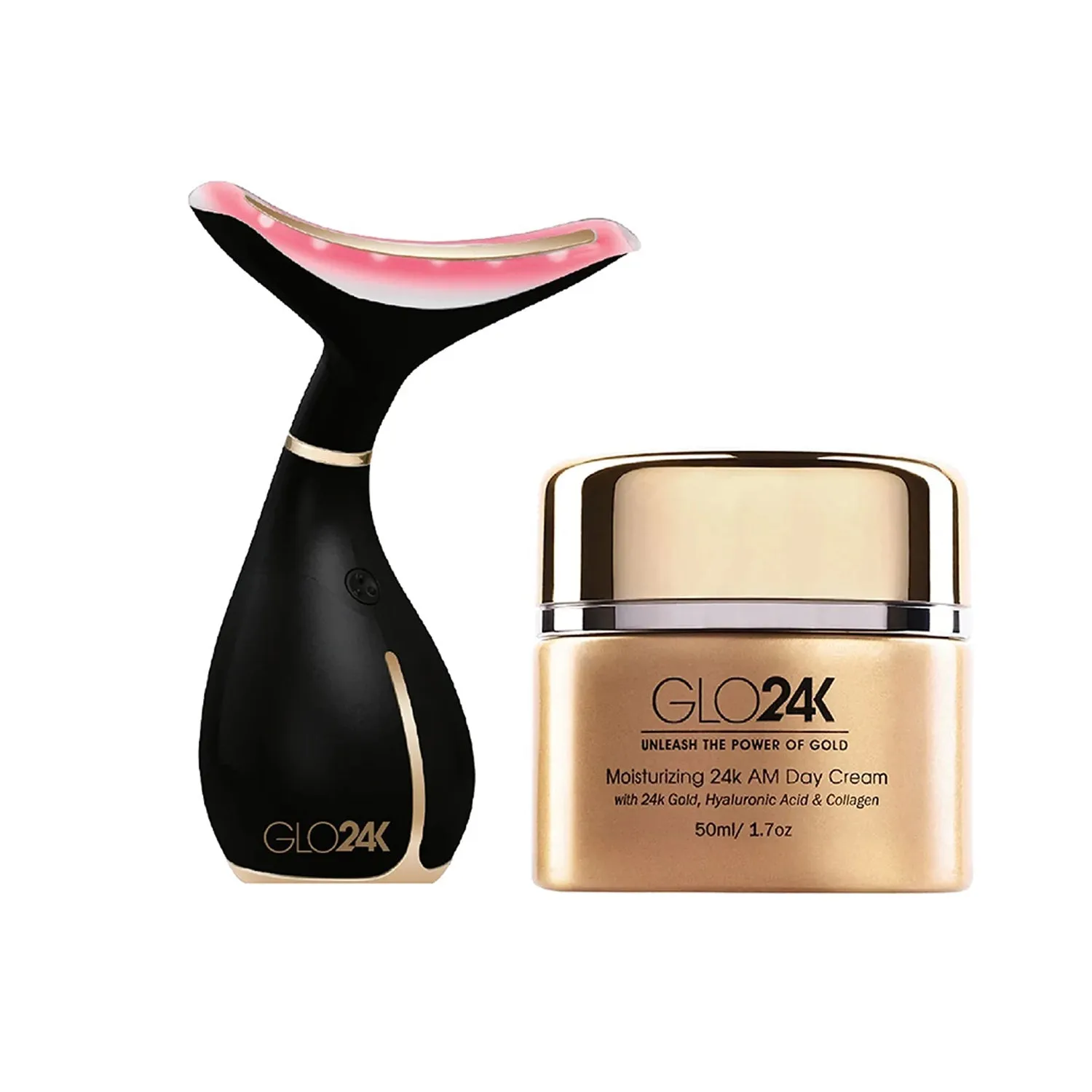 GLO24K Neck & Face LED Beauty Massager   24k Moisturizing Day Cream