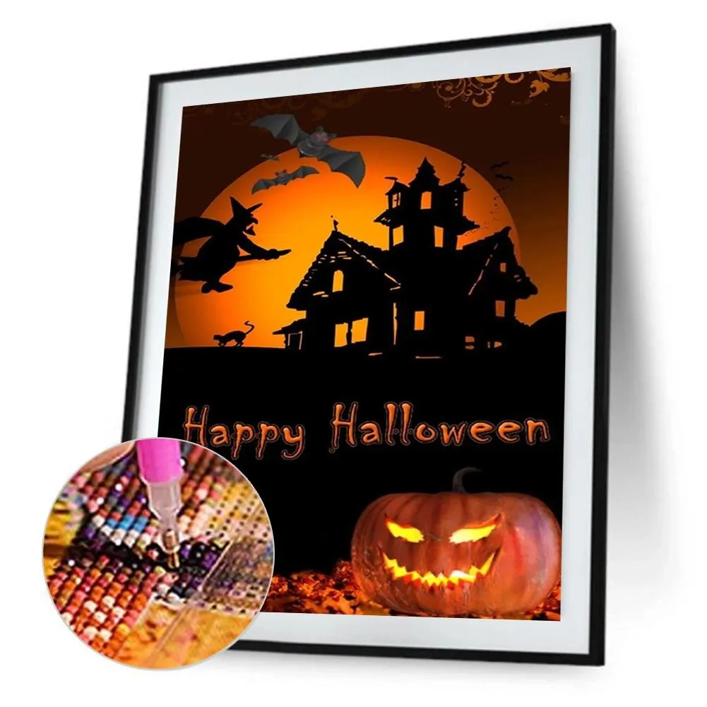 Halloween Pumpkin - 5D DIY Round Drill Diamond Painting (Canvas 30x40cm/11.81x15.71in )