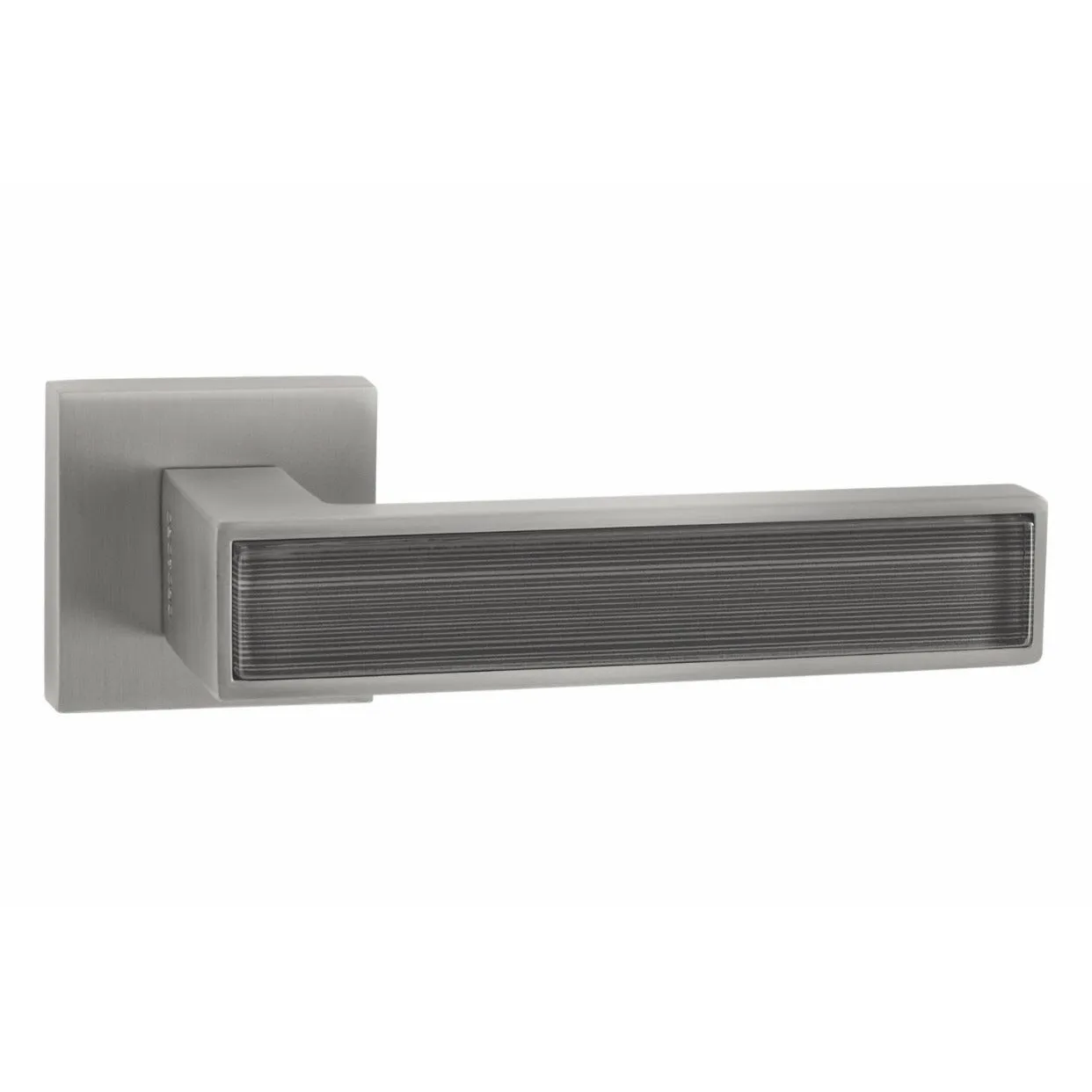 Handle on Straight Square Rose With Straight Square Key Escutcheons MSN - Stylish Grey