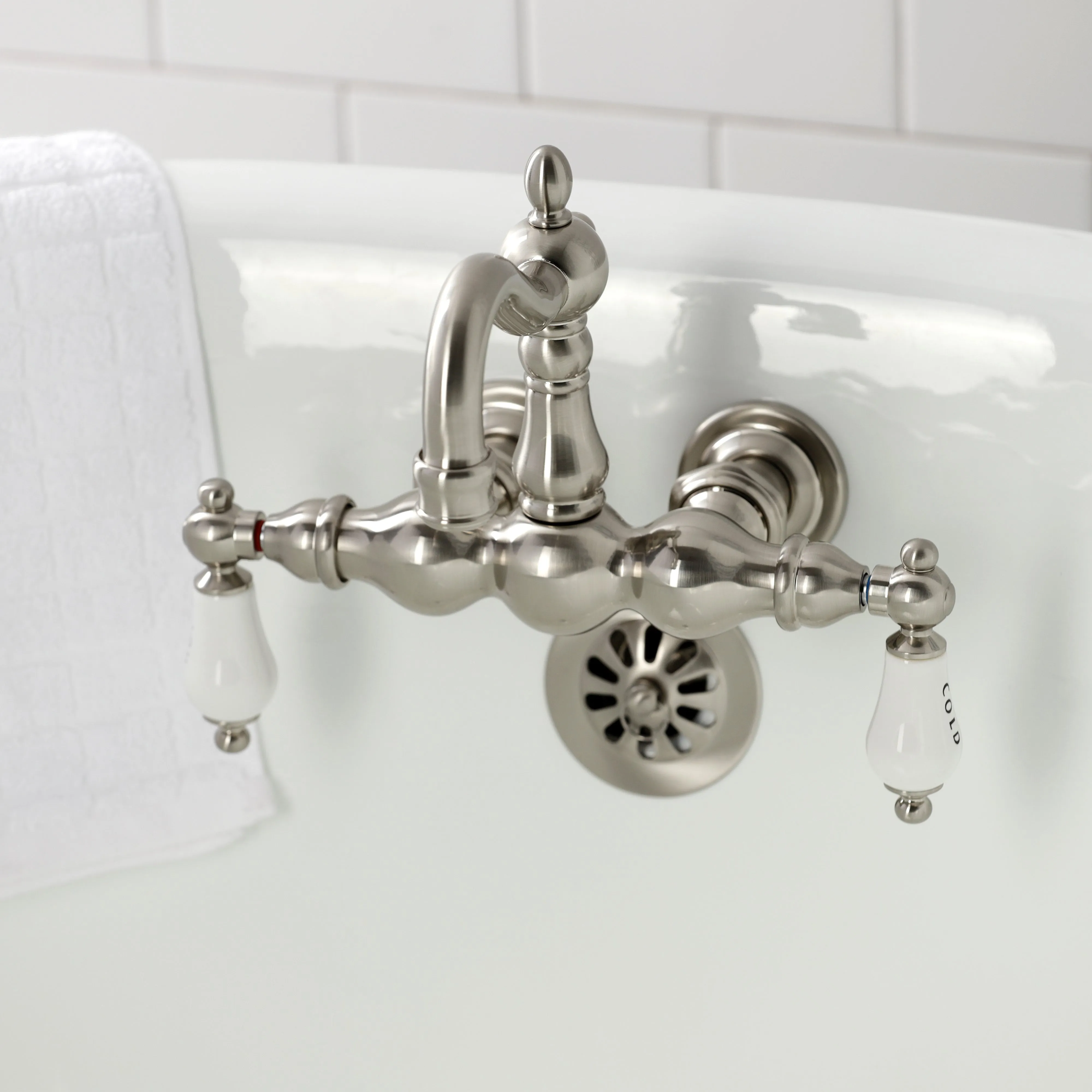 Heritage 3-3/8" Tub Wall Mount Clawfoot Tub Faucet