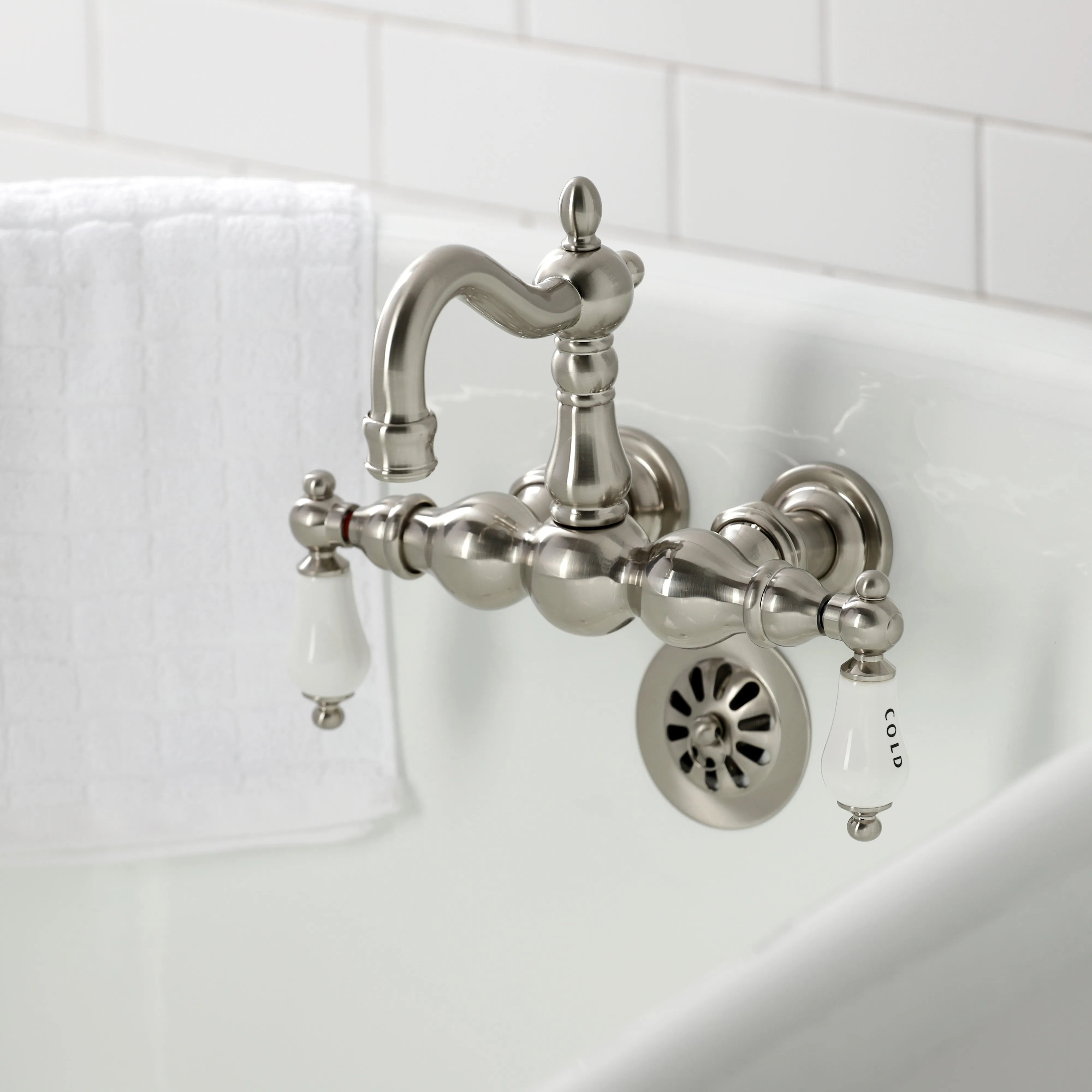 Heritage 3-3/8" Tub Wall Mount Clawfoot Tub Faucet