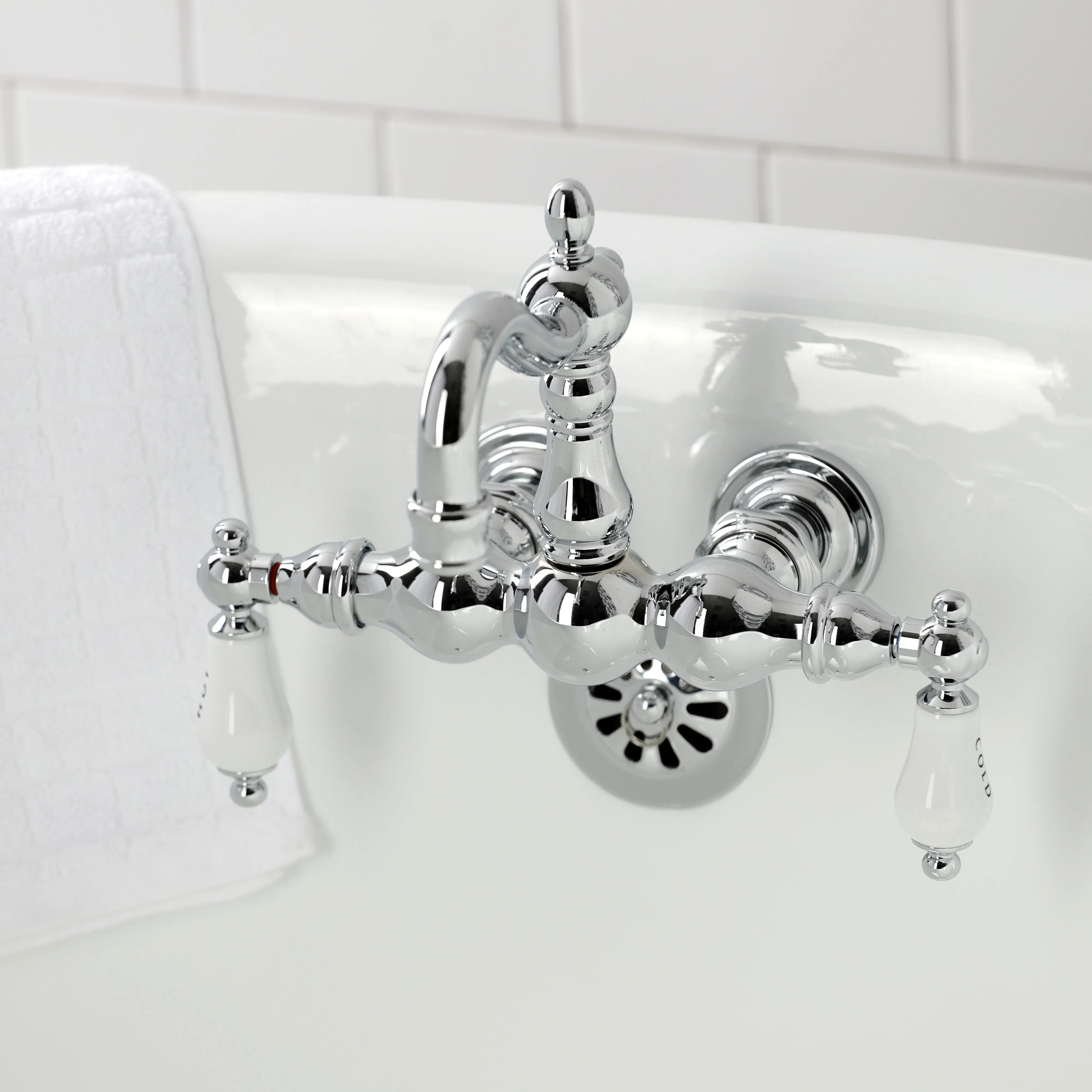 Heritage 3-3/8" Tub Wall Mount Clawfoot Tub Faucet