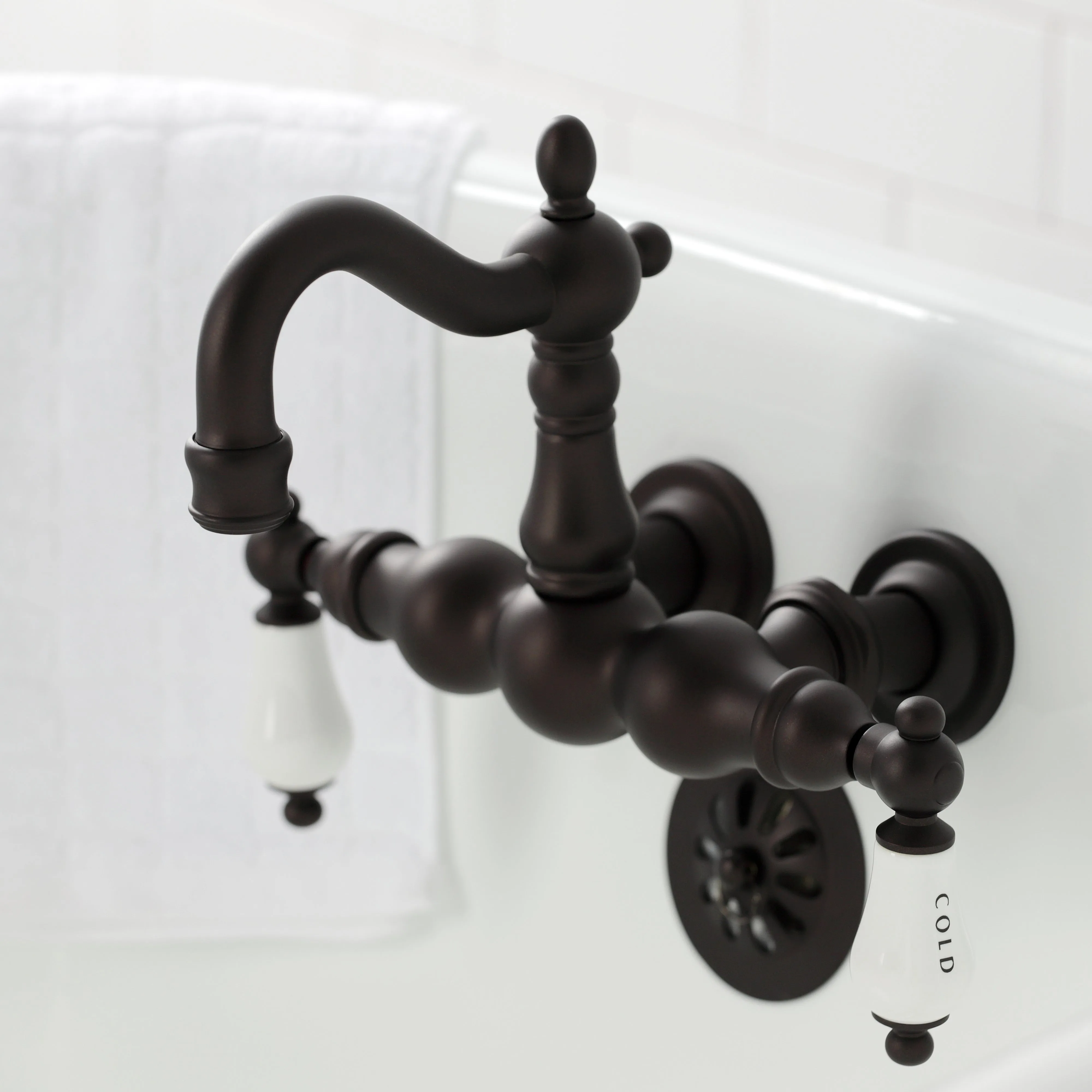 Heritage 3-3/8" Tub Wall Mount Clawfoot Tub Faucet