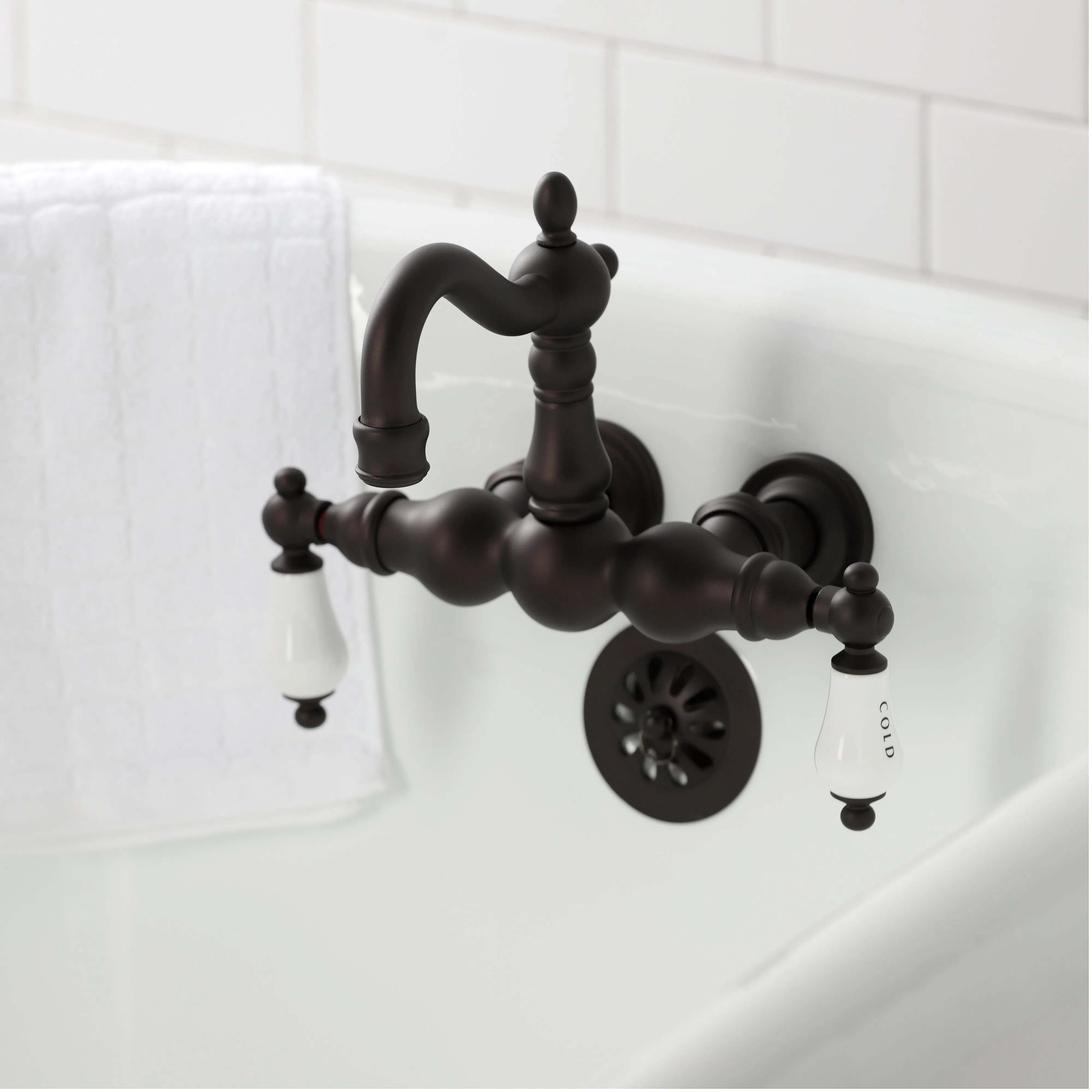 Heritage 3-3/8" Tub Wall Mount Clawfoot Tub Faucet