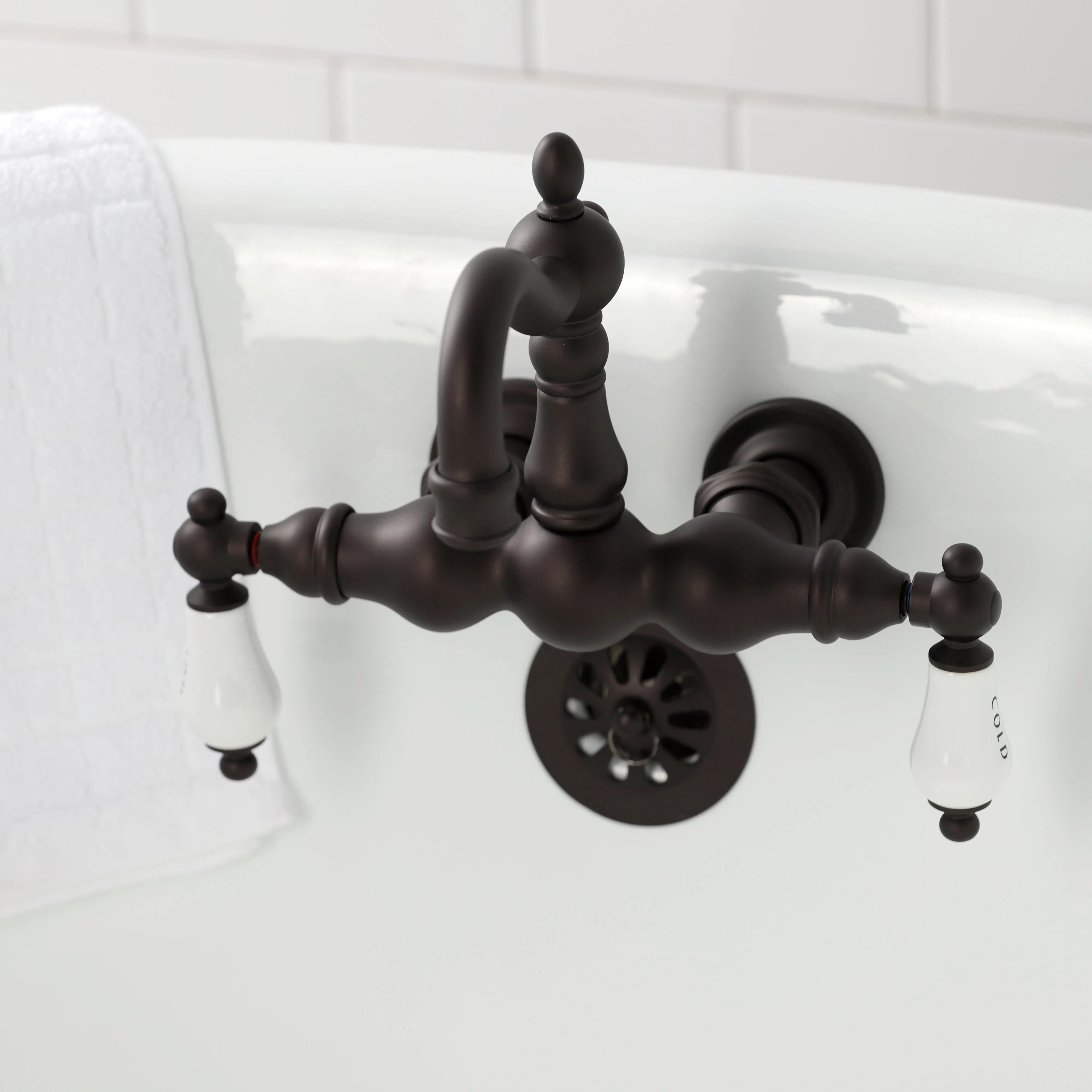 Heritage 3-3/8" Tub Wall Mount Clawfoot Tub Faucet