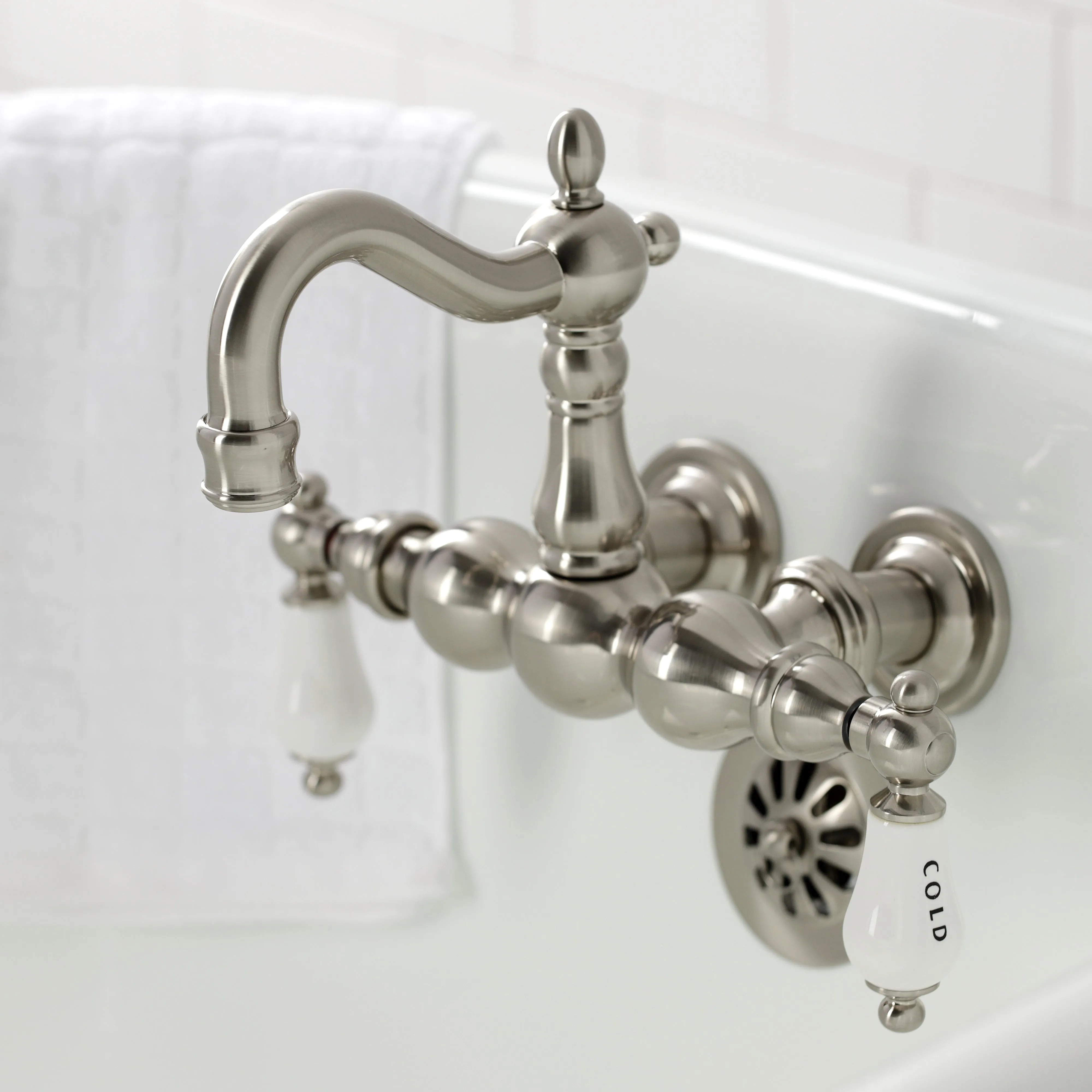 Heritage 3-3/8" Tub Wall Mount Clawfoot Tub Faucet