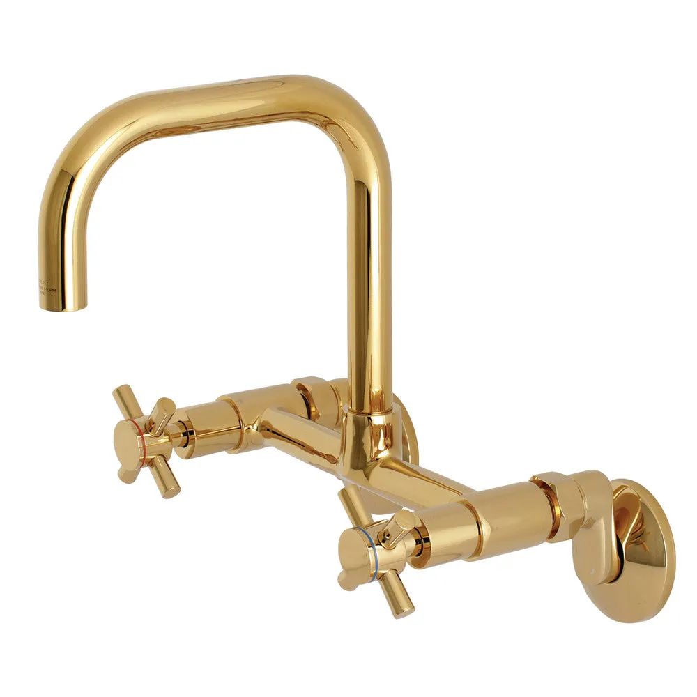 Kingston Brass Concord 8-Inch Adjustable Center Wall Mount Kitchen Faucet