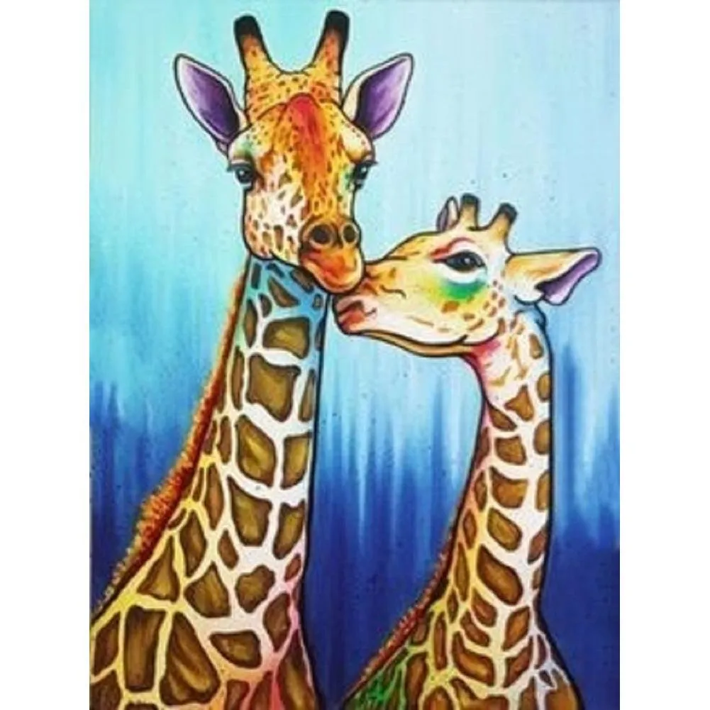 Kissing Giraffe - Full Diamond Painting - (Canvas 30*40cm/11.81*15.75in)