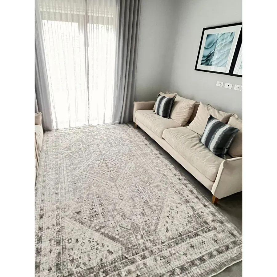 Lagos Grey Machine Washable Rug