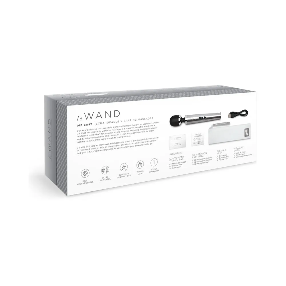 Le Wand Die Cast Rechargeable Massager Silver