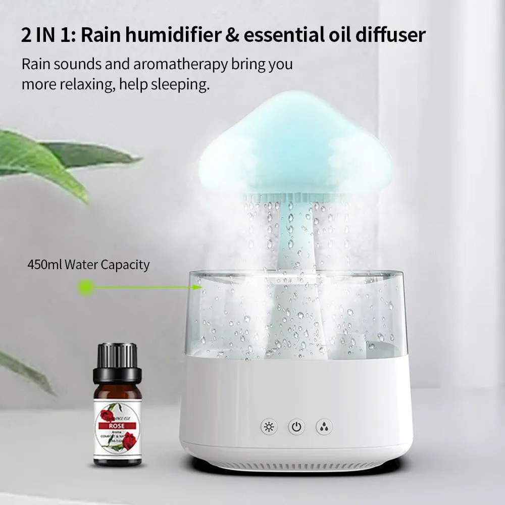 LovelyRLovely 2-in-1 Rain Cloud Aromatherapy Diffuser Lamp