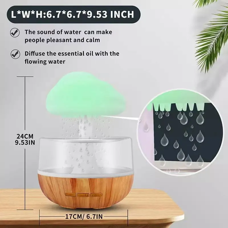 LovelyRLovely 2-in-1 Rain Cloud Aromatherapy Diffuser Lamp