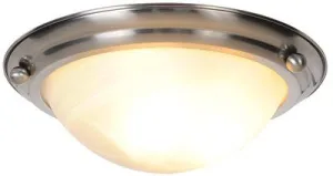 Monument Flush Mount Ceiling Fixture Brushed Nickel 15-1/2 X 4-3/4 Inch  Uses (2) 13-Watt Fluorescent G24Q-1 Base Lamps