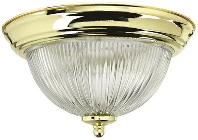 Monument Halophane Dome Ceiling Fixture Polished Brass 11-3/8 Inch  Uses (1) 60-Watt Incandescent Medium Base Lamps