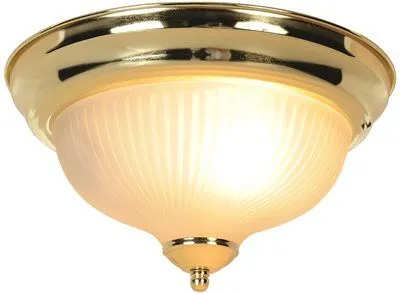 Monument Surface Mount Ceiling Fixture Polished Brass 10-7/8 Inch  Uses (1) 75-Watt Incandescent Medium Base Lamp