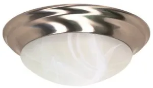 Monument Twist & Lock Flush Mount Ceiling Fixture Brushed Nickel 17 Inch  Uses (3) 60-Watt Incandescent Medium Base Lamps