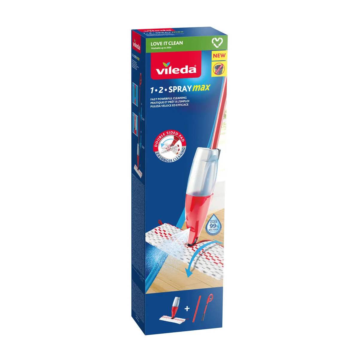 Mop Vileda 1.2 Spray Max White Red Microfibre Plastic (1 Piece)