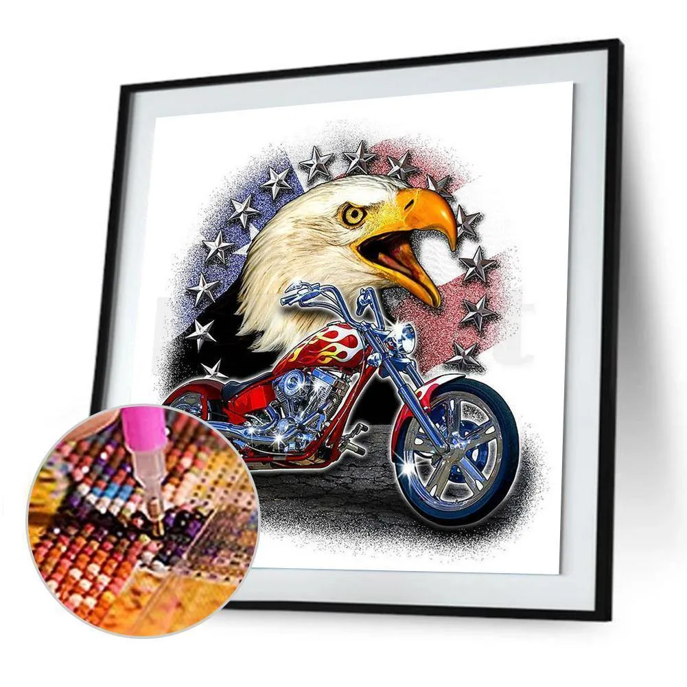 Motorcycle Eagle - Full Diamond Painting - 30x30cm