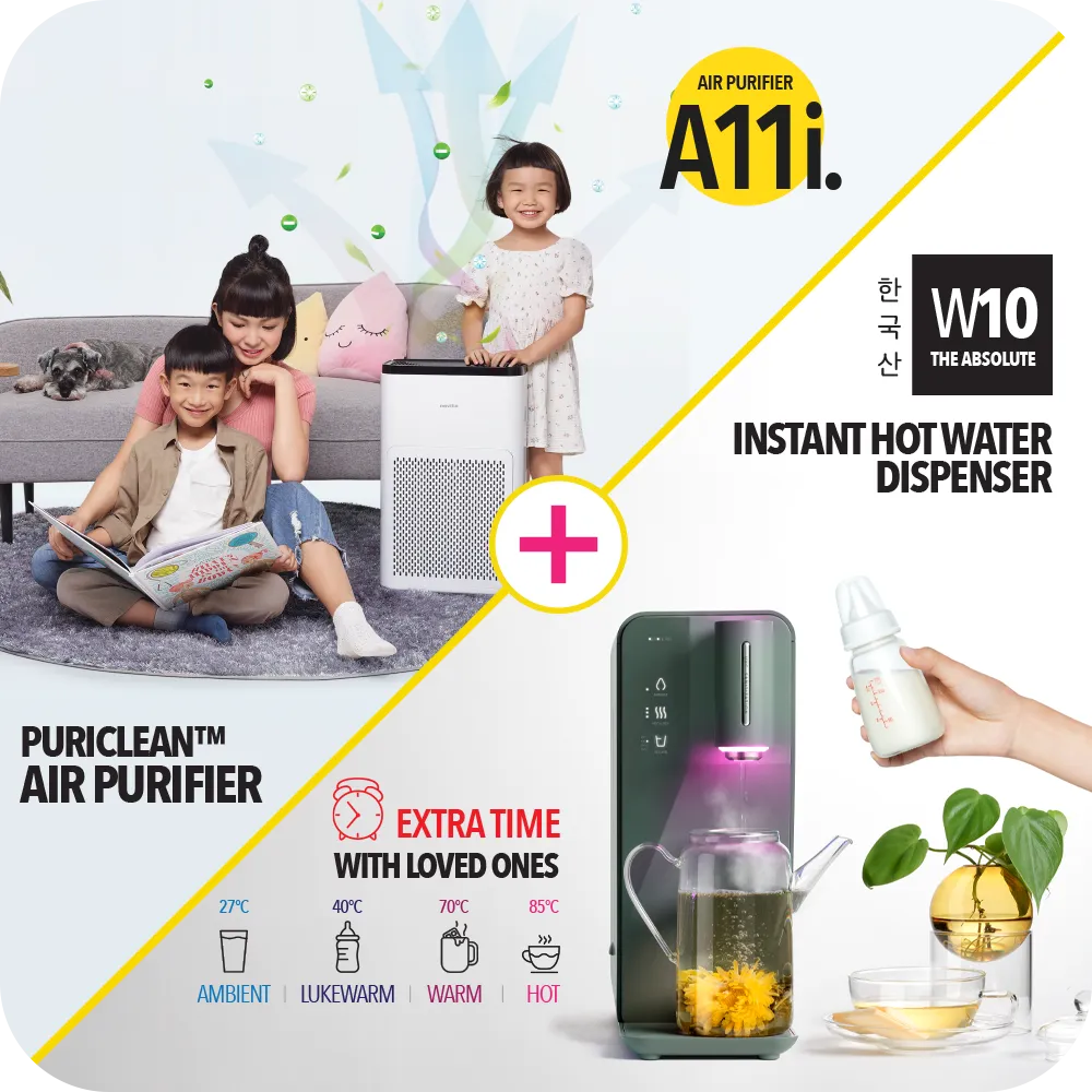 New Homeowners - Bundle Set: Air Purifier A11i with Extra Filter & Instant Hot Water Dispenser W10