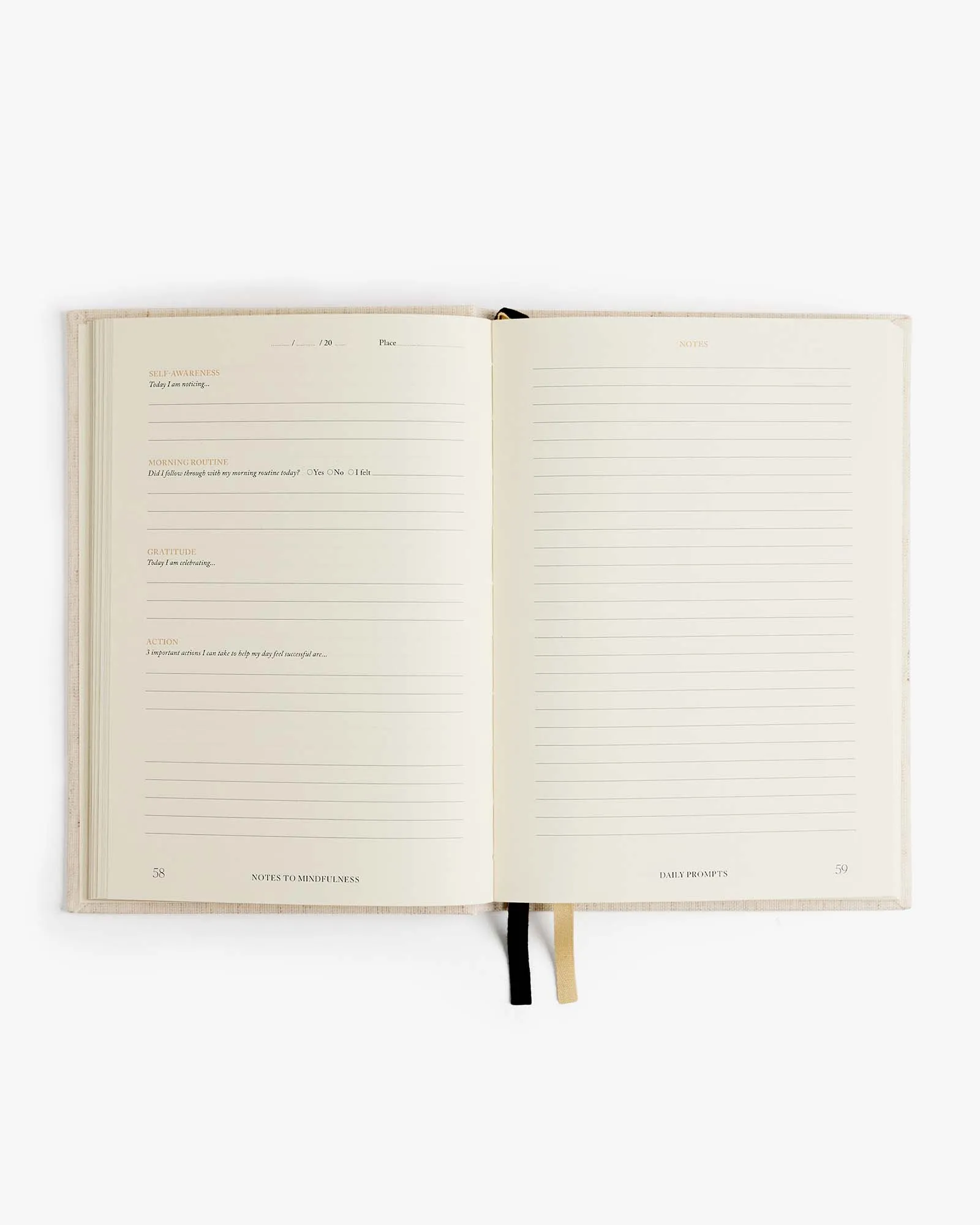 Notes to Mindfulness Journal - Linen by Intelligent Change