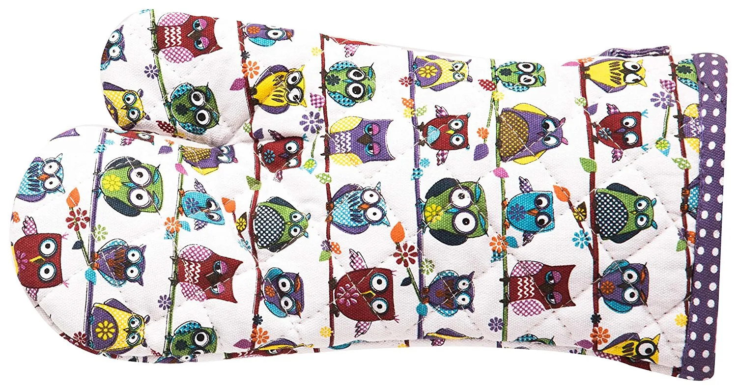 Owl Print Cotton Oven Glove