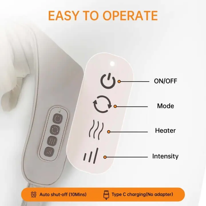 Portable Wireless Shiatsu Massager: Deep Tissue Relief with Heat Therapy