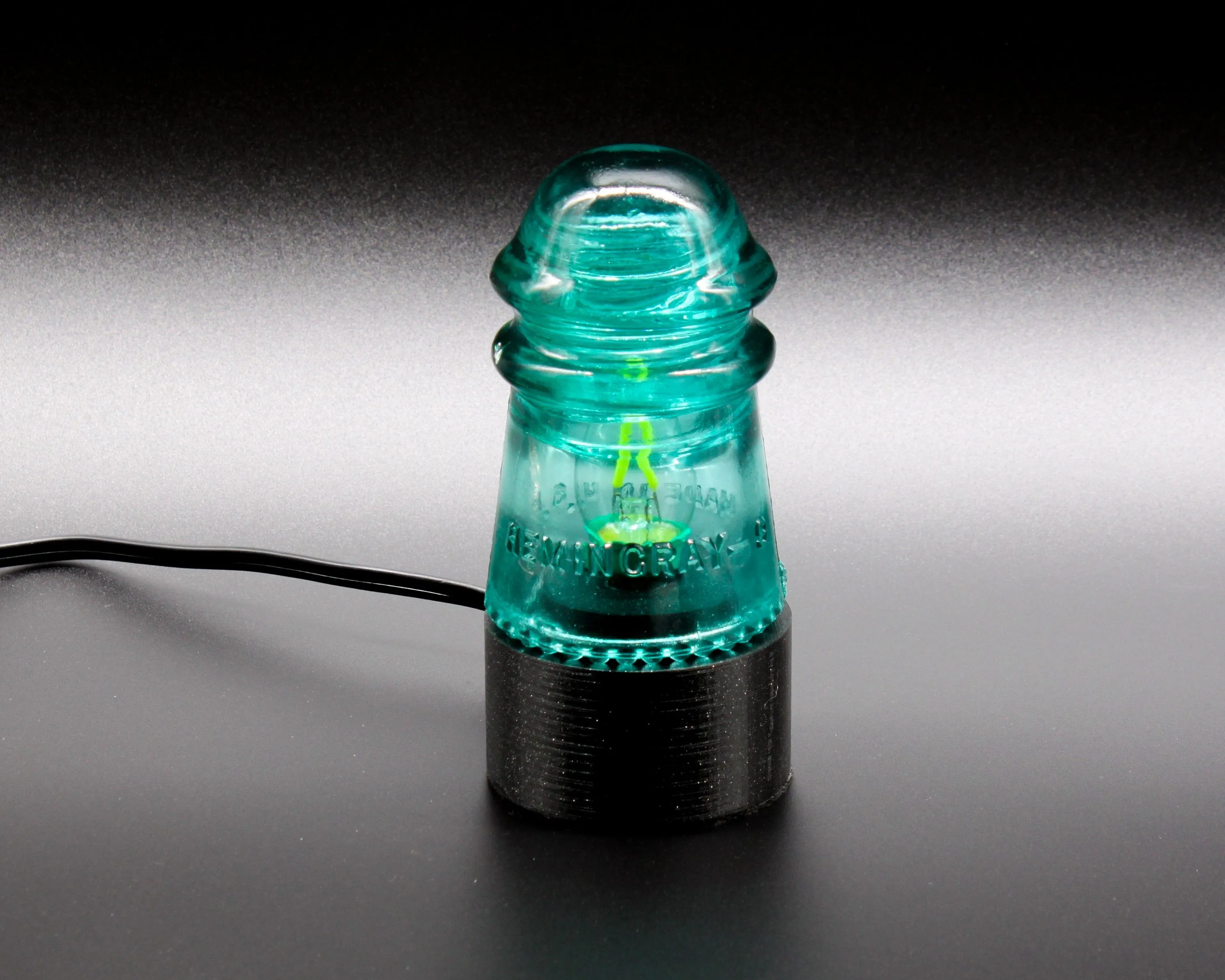 "The Small Aqua Lantern" Insulator Lamp, Industrial Lighting, Man Cave Deco, Neo Victorian Lamp design, Cyberpunk Lamp