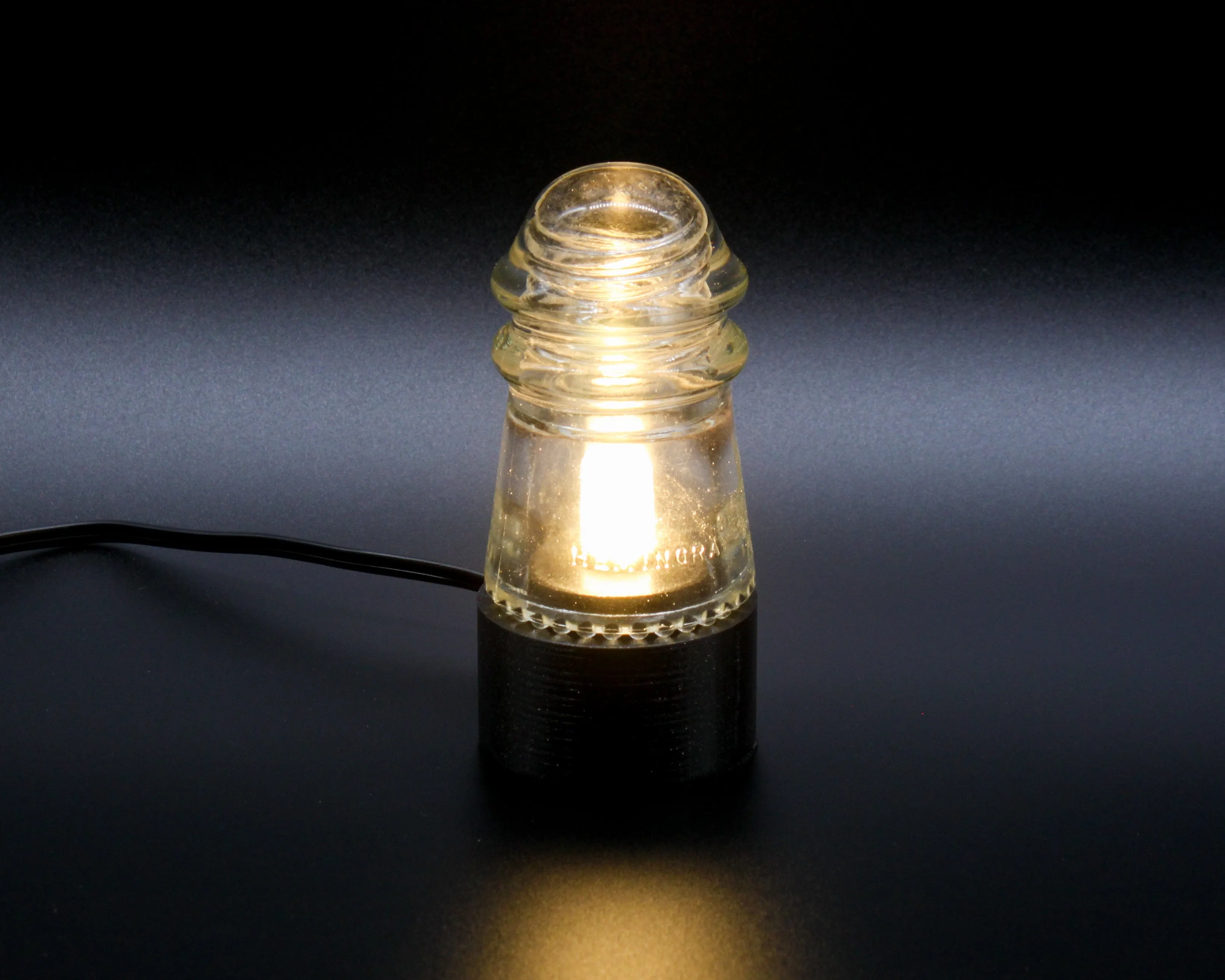 "The Small Lantern" Clear Insulator Lamp, Industrial Lighting, Man Cave Deco, Neo Victorian Lamp design, Cyberpunk Lamp