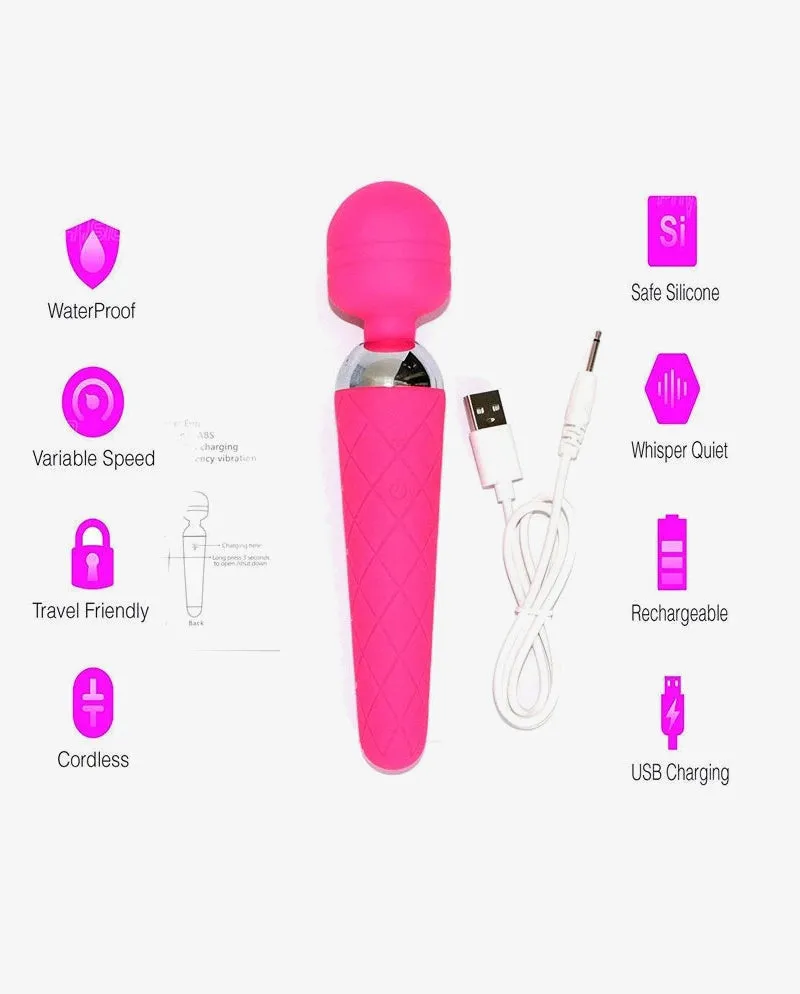 Rechargable Wand Massager Adult Toy With 10 Vibration Modes