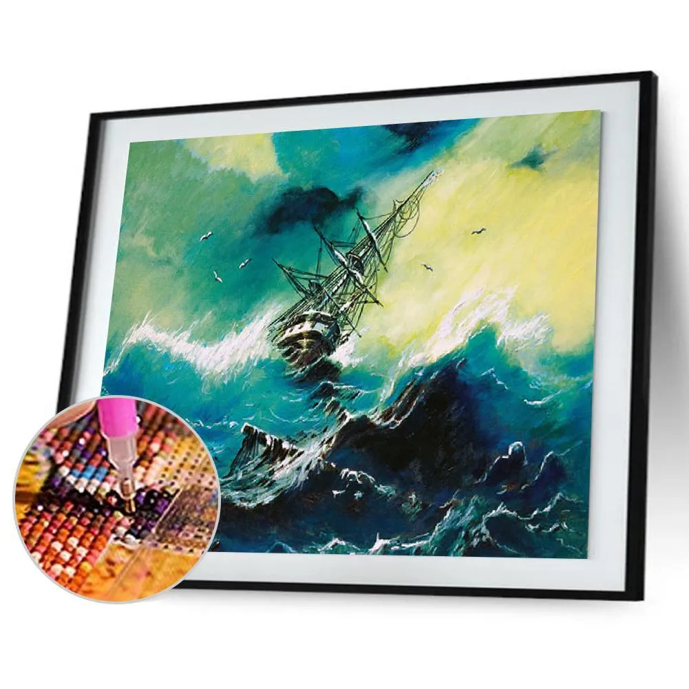 Sailing Ship - Full Diamond Painting - (Canvas 30*40cm/11.81*15.75in)