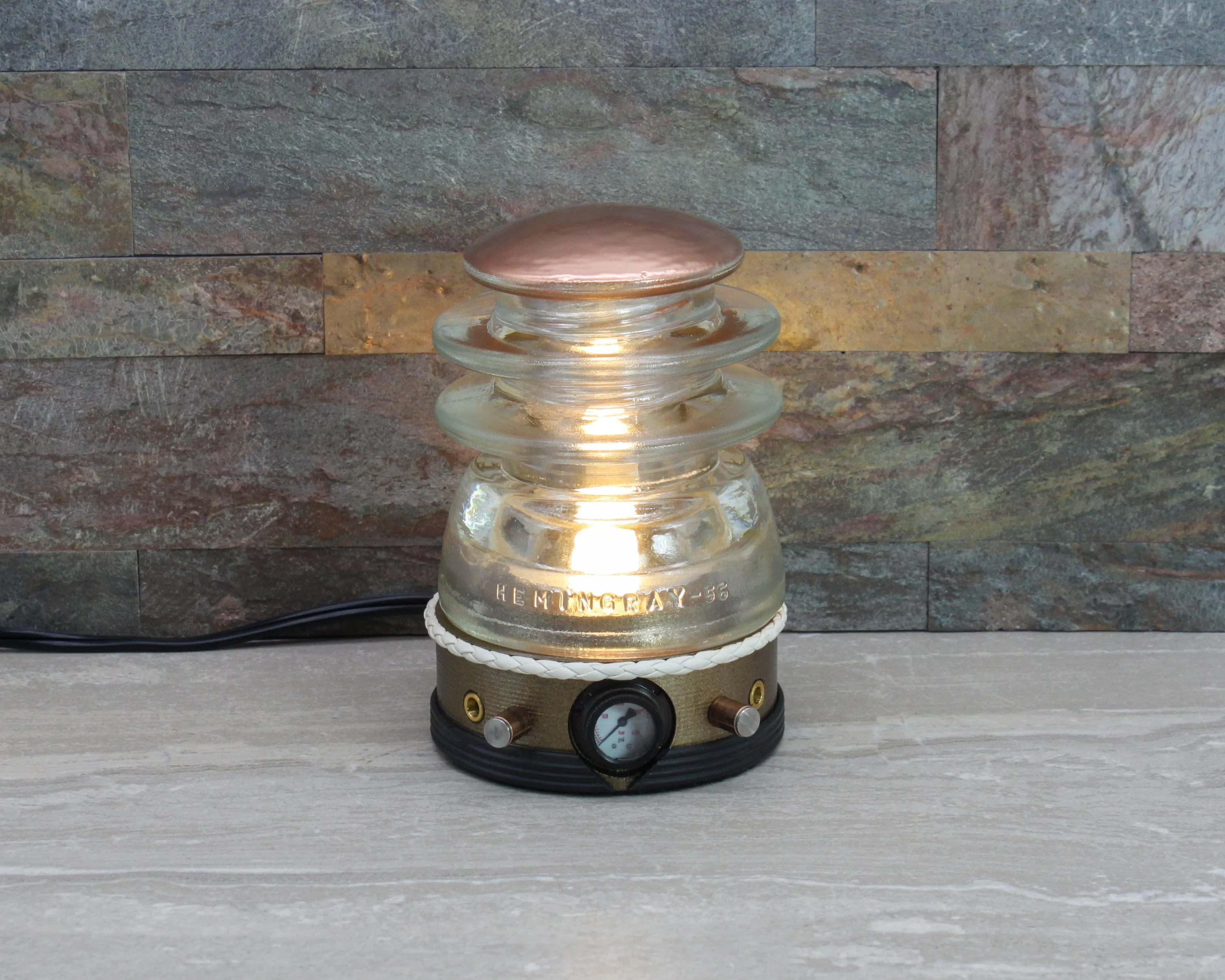 Steampunk Hemingray-56 "Dalek" Insulator Lamp