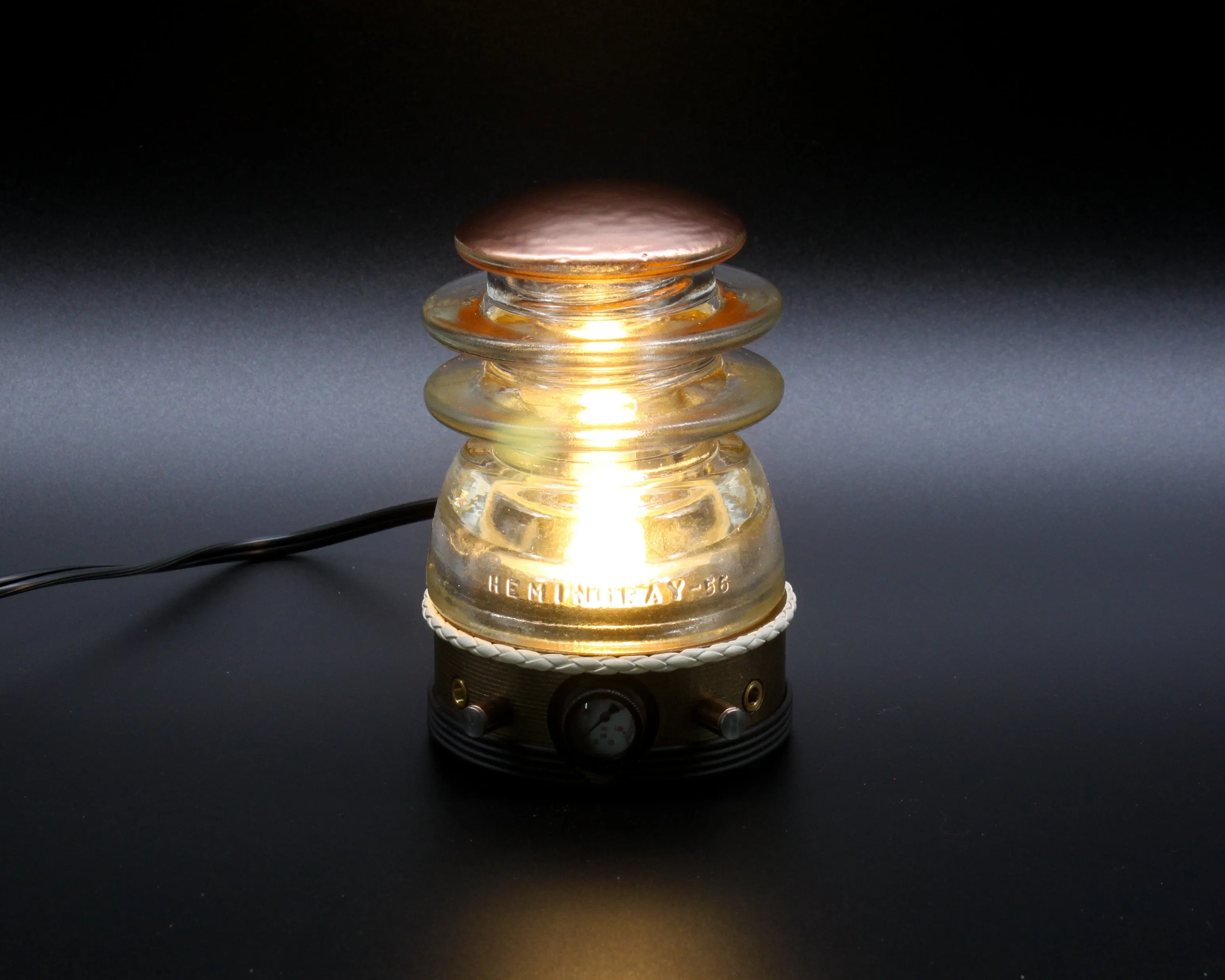 Steampunk Hemingray-56 "Dalek" Insulator Lamp