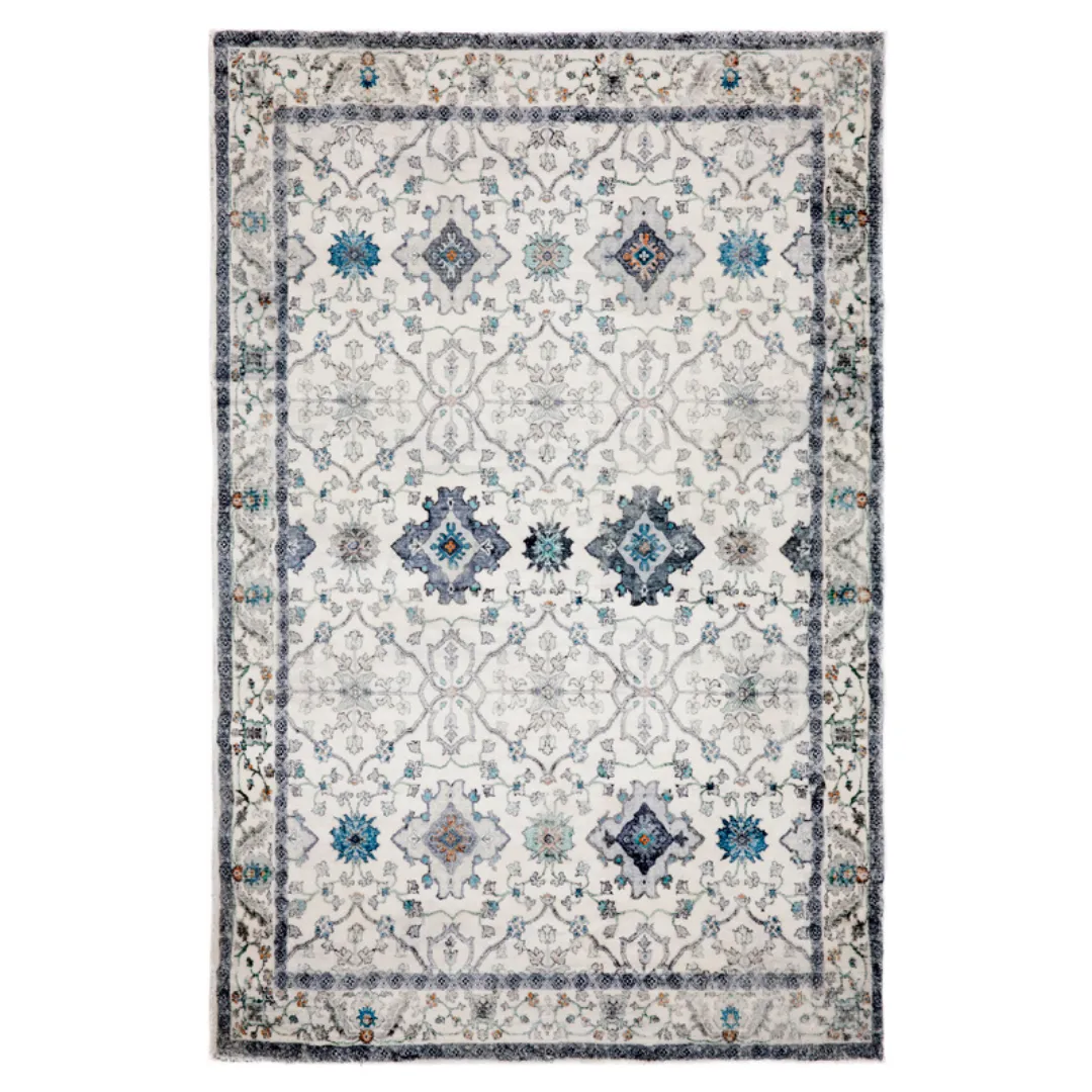 Susa Ivory Multicolour Traditional Distressed Area Rug