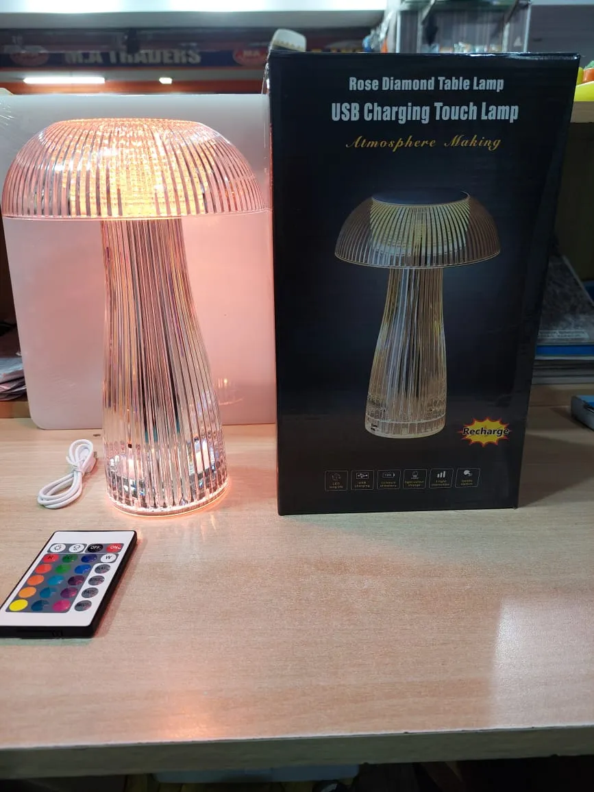 TOUCH LED MUSHROOM CRYSTAL LAMP