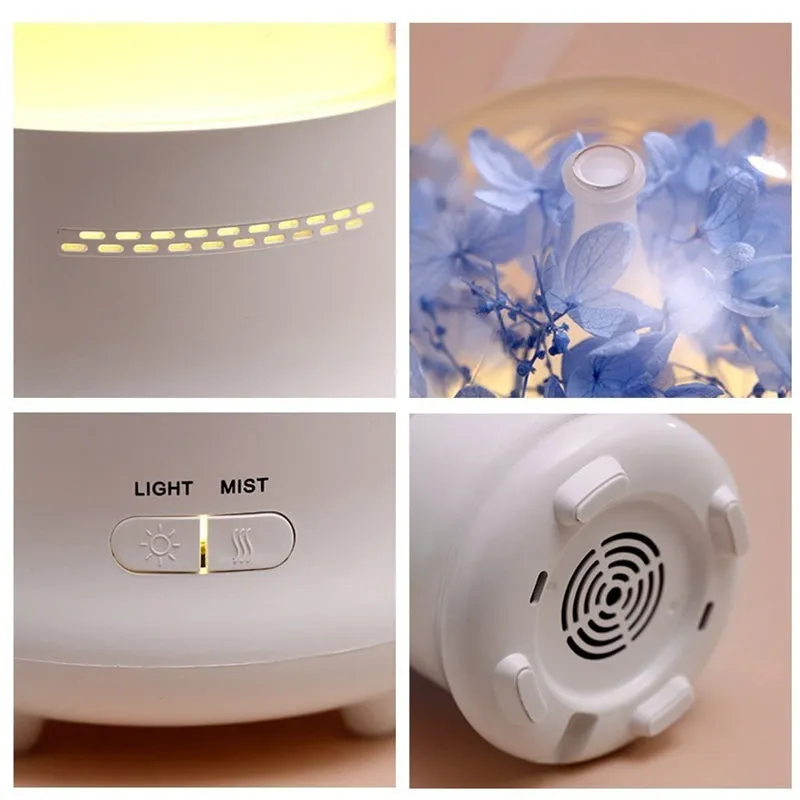 Ultrasonic Humidifier Essential Oil Aroma Diffuser Night light Cool Mist Humidificador With Flower