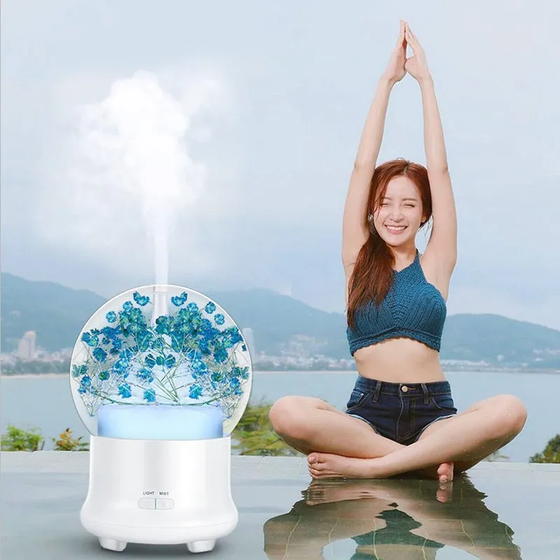 Ultrasonic Humidifier Essential Oil Aroma Diffuser Night light Cool Mist Humidificador With Flower