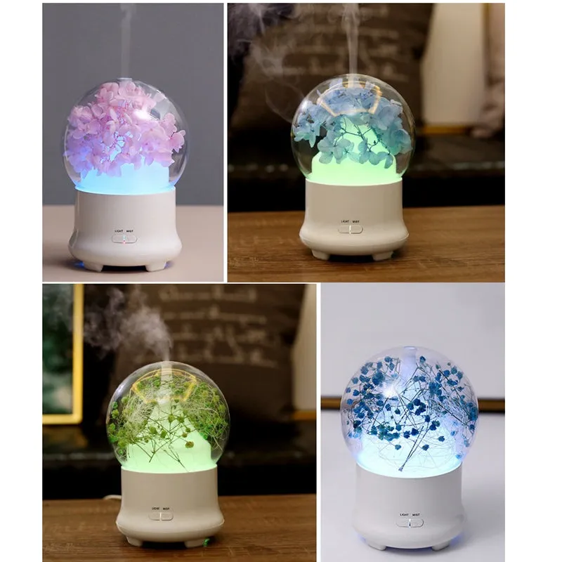 Ultrasonic Humidifier Essential Oil Aroma Diffuser Night light Cool Mist Humidificador With Flower