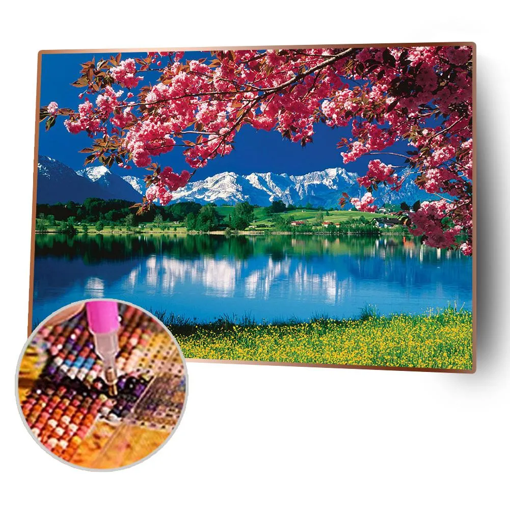 Under Cherry Trees - Full Square Diamond - 50x40CM