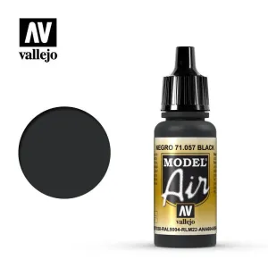 Vallejo 71057 Model Air Black Acrylic Paint 17ml