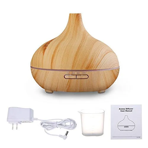 VicTsing 300ml Cool Mist Humidifier Ultrasonic Aroma Essential Oil Diffuser for Office Home Bedroom Living Room Study Yoga Spa - Wood Grain