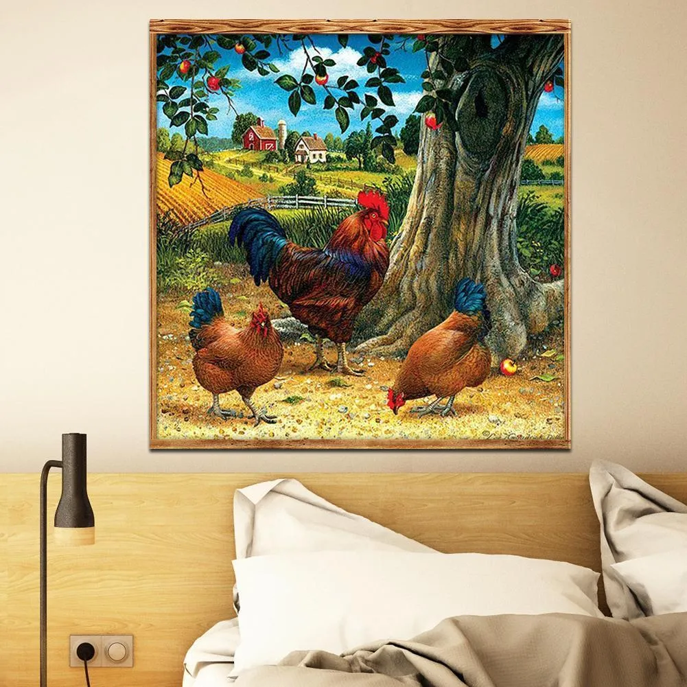 Village Fowl  - Full Diamond Painting 30x30cm