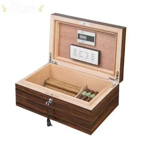 Visol Richardson Desktop Cigar Humidor in Ebony Exotic Wood Finish