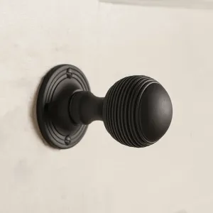 Zero Black Reeded Beehive Door Knobs